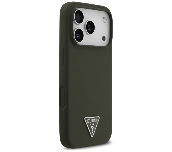 Guess Silicone Triangle Logo MagSafe do iPhone 17 Pro khaki