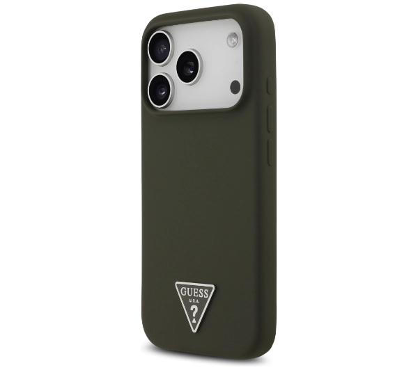 Guess Silicone Triangle Logo MagSafe do iPhone 17 Pro khaki