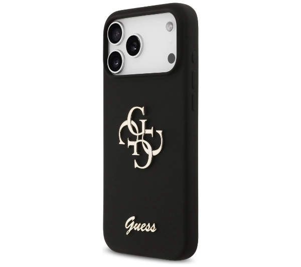 Guess Silicone Big 4G Script do iPhone 17 Pro Max czarny