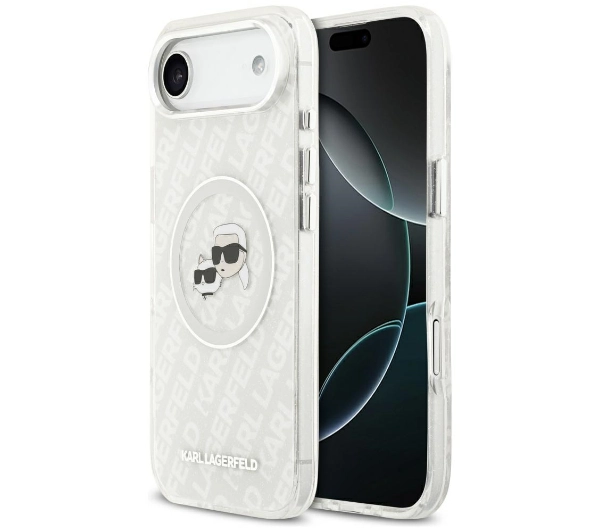 Karl Lagerfeld IML Glitter Karl & Choupette Heads Logo MagSafe do iPhone Air Szary