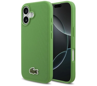 Etui Lacoste Iconic Petit Pique Woven Logo MagSafe do iPhone 17 zielony