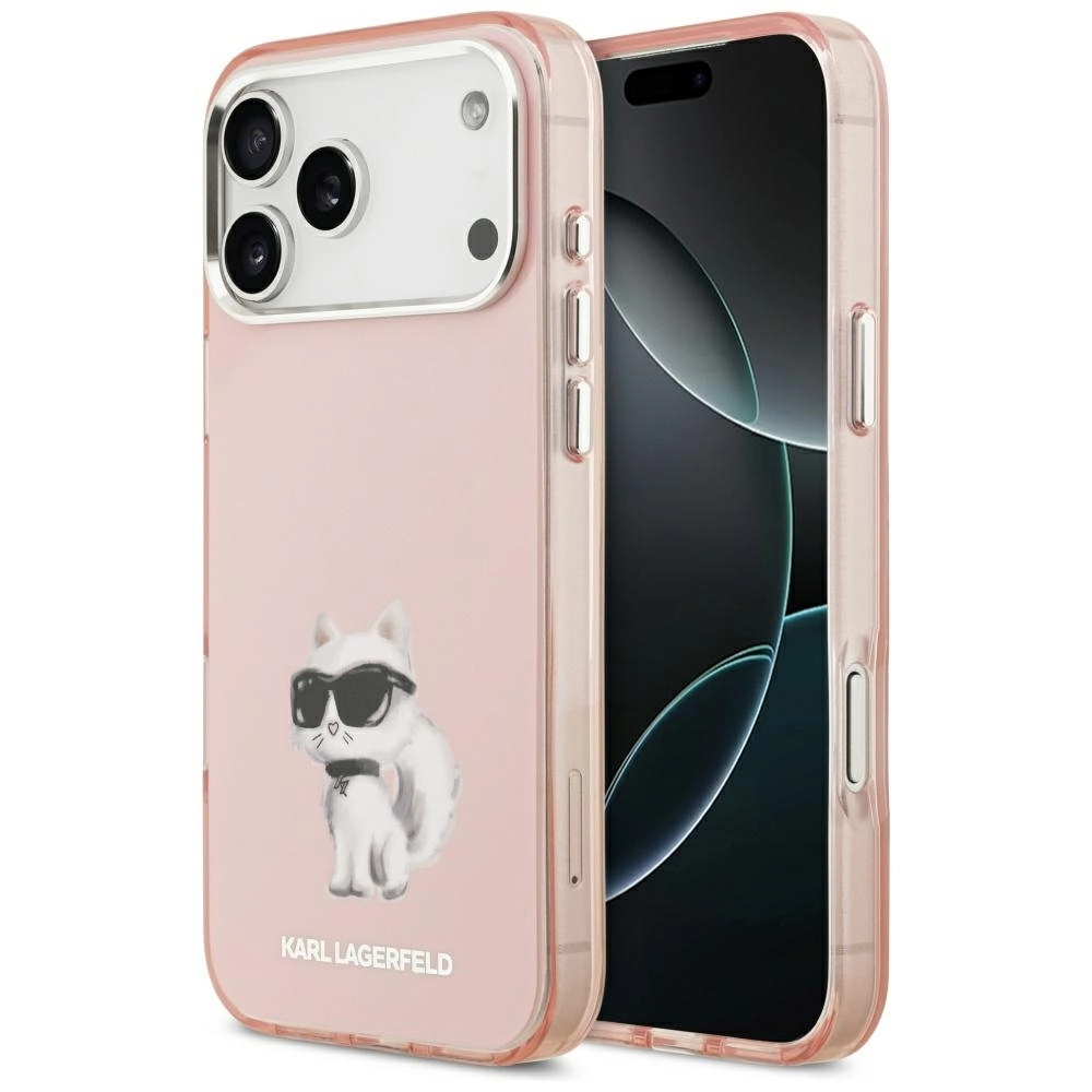 Etui Karl Lagerfeld IML Aquarelle Choupette & Logo MagSafe do iPhone 17 Pro Max Różowy