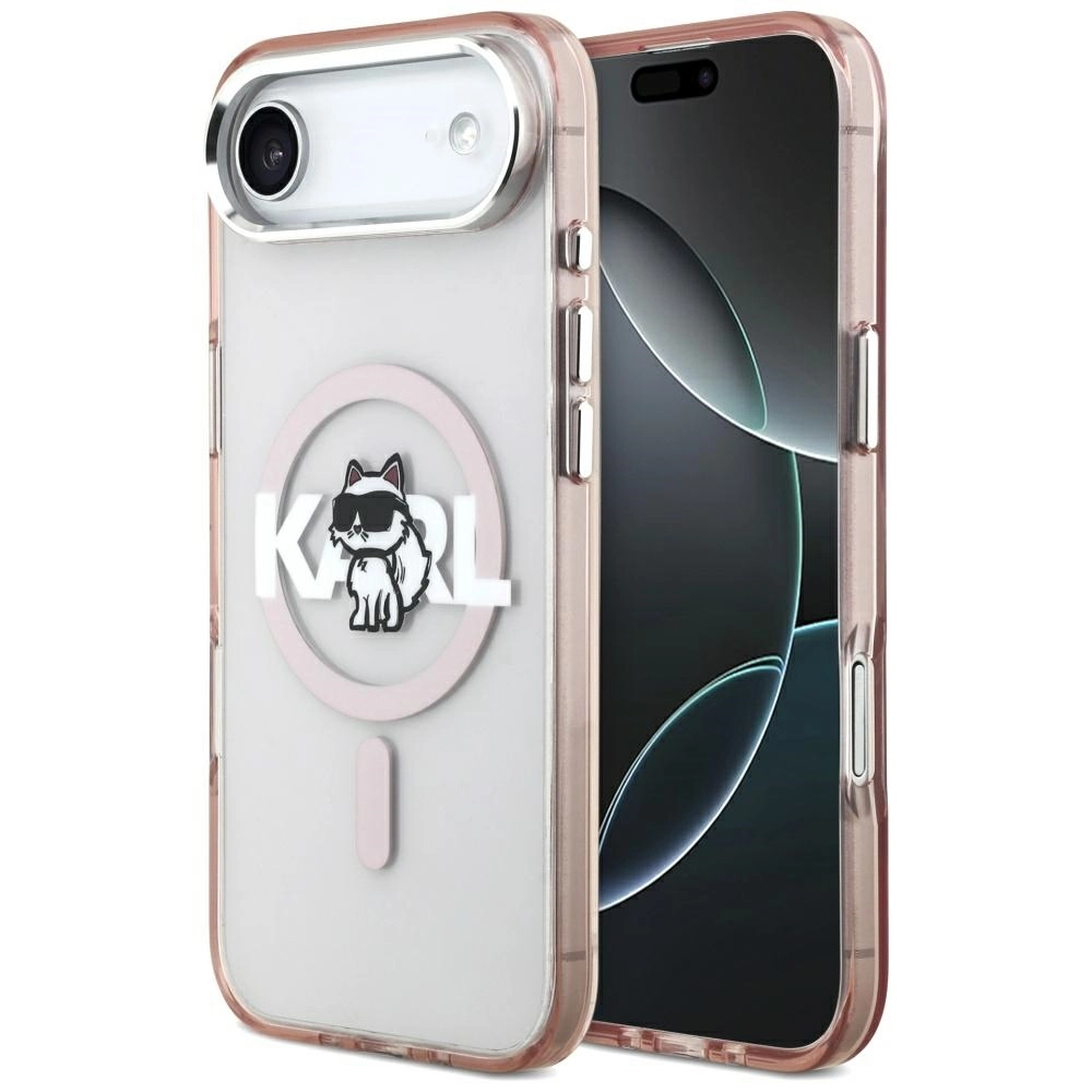 Etui Karl Lagerfeld IML Choupette Sketch Logo MagSafe do iPhone Air Różowy
