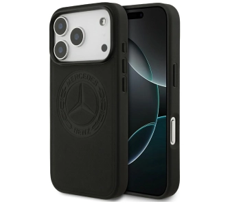 Etui Mercedes-Benz Leather Vintage Logo MagSafe do iPhone 17 Pro czarny