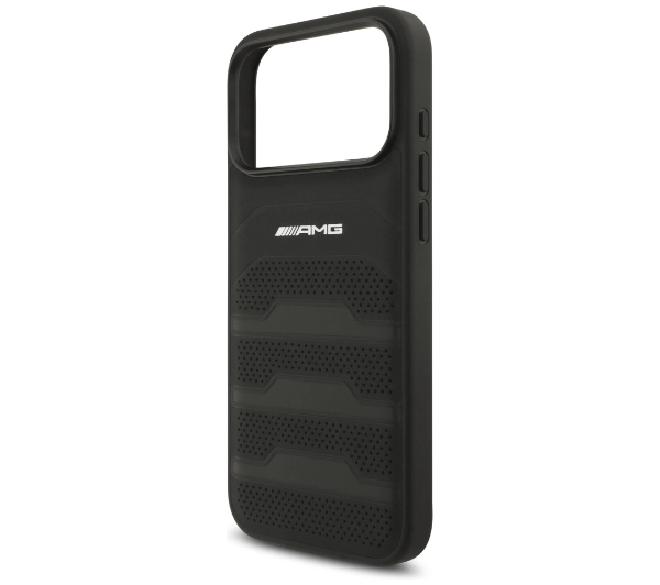 AMG Leather Debossed Lines Logo do iPhone 17 Pro Max czarny