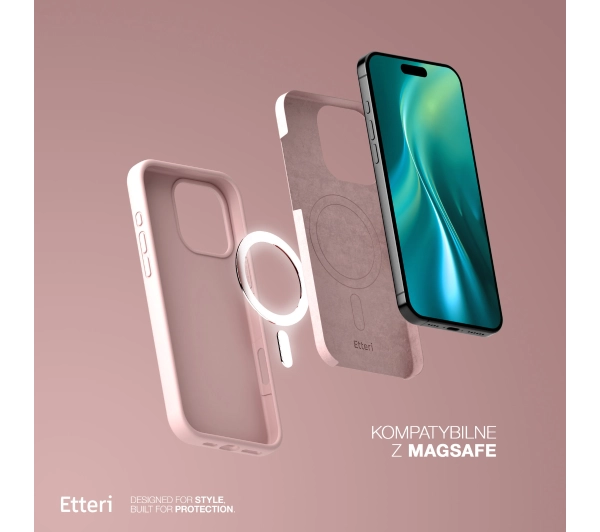Etteri Silicone Case do iPhone 15 Pro Max Różowy