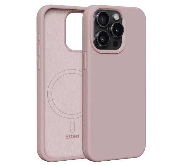 Etui ETTERI Silicone Mag do Apple iPhone 15 Pro Max Jasnoróżowy