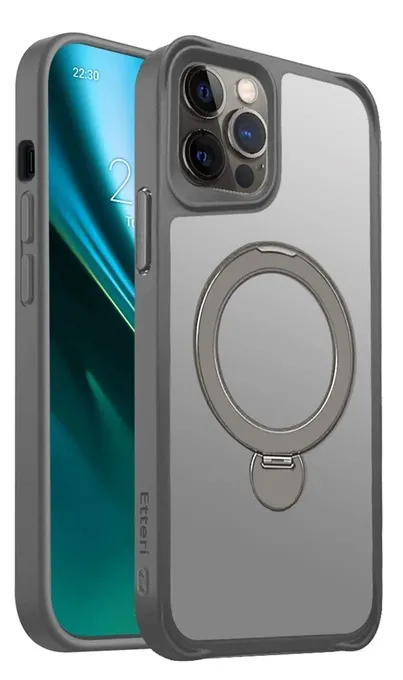 Etui Etteri Matt Mag Ring do iPhone 12 / 12 Pro Szary