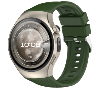 Pasek Bizon Strap Watch Silicone S do Huawei Watch 5 42 mm ciemnozielony