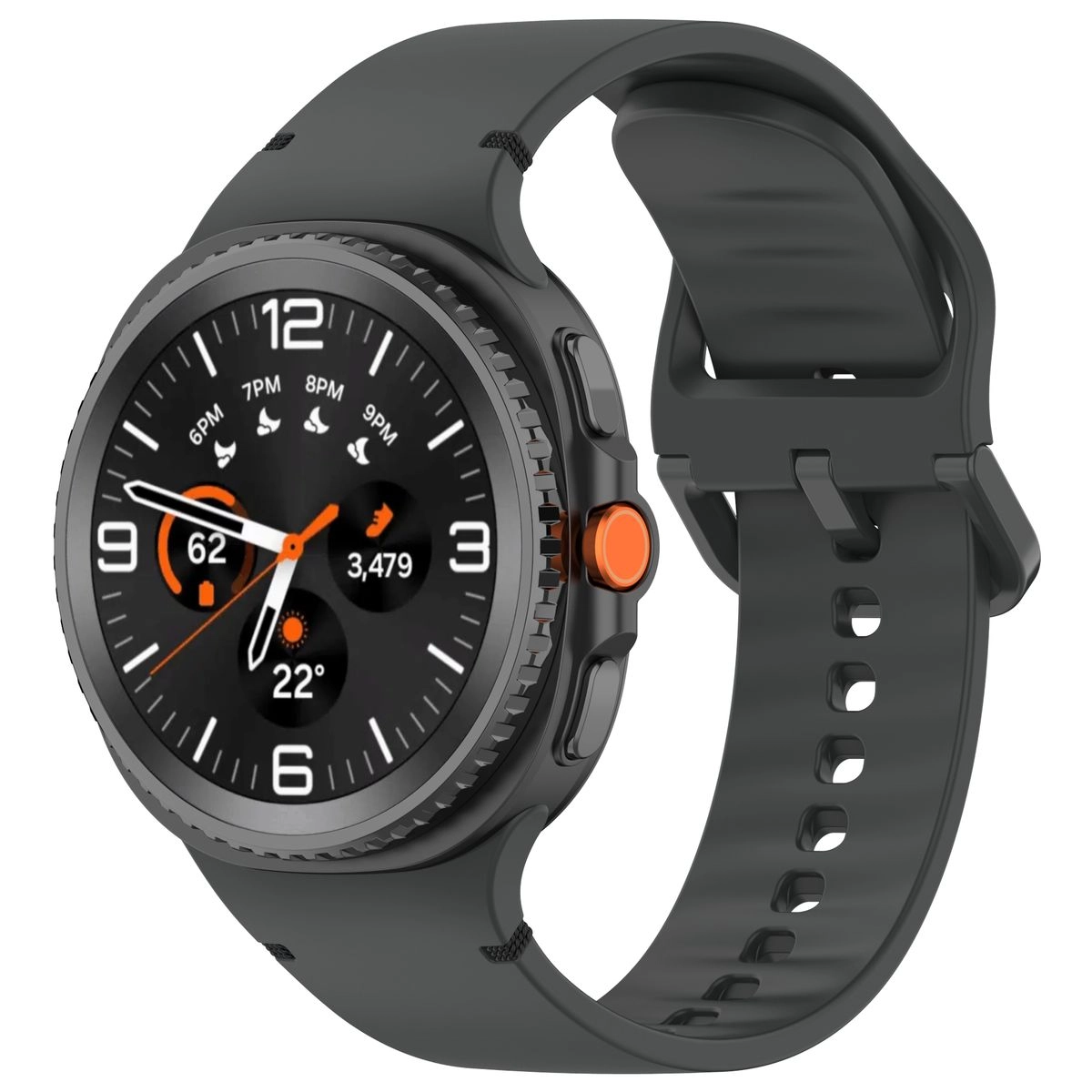 Pasek Bizon Strap Watch Silicone G do Samsung Galaxy Watch 8 40 mm / 44 mm / Samsung Galaxy Watch 8 Classic 46 mm szary