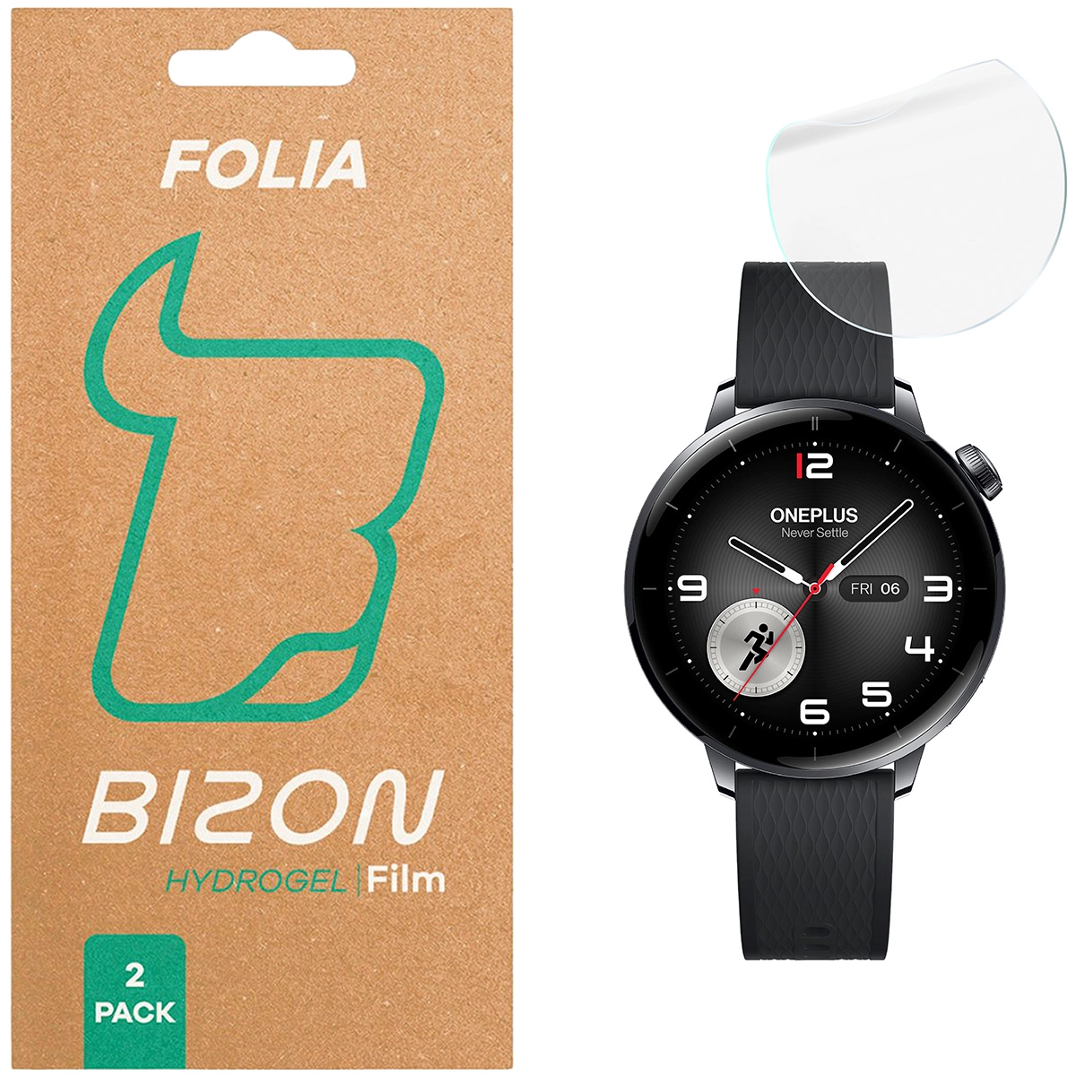 Folia ochronna Bizon matowa Film Sun do OnePlus Watch 3 43 mm - 2 sztuki
