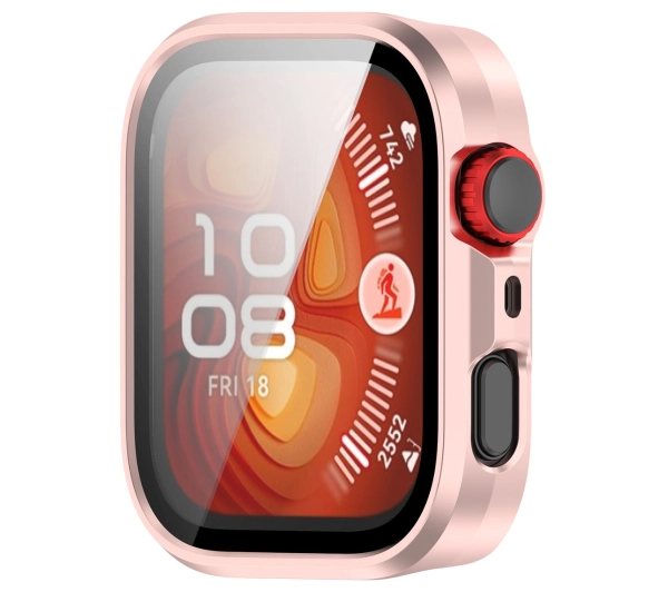 Bizon ze szkłem do Huawei Watch Fit 4 Pro satynowo różowy