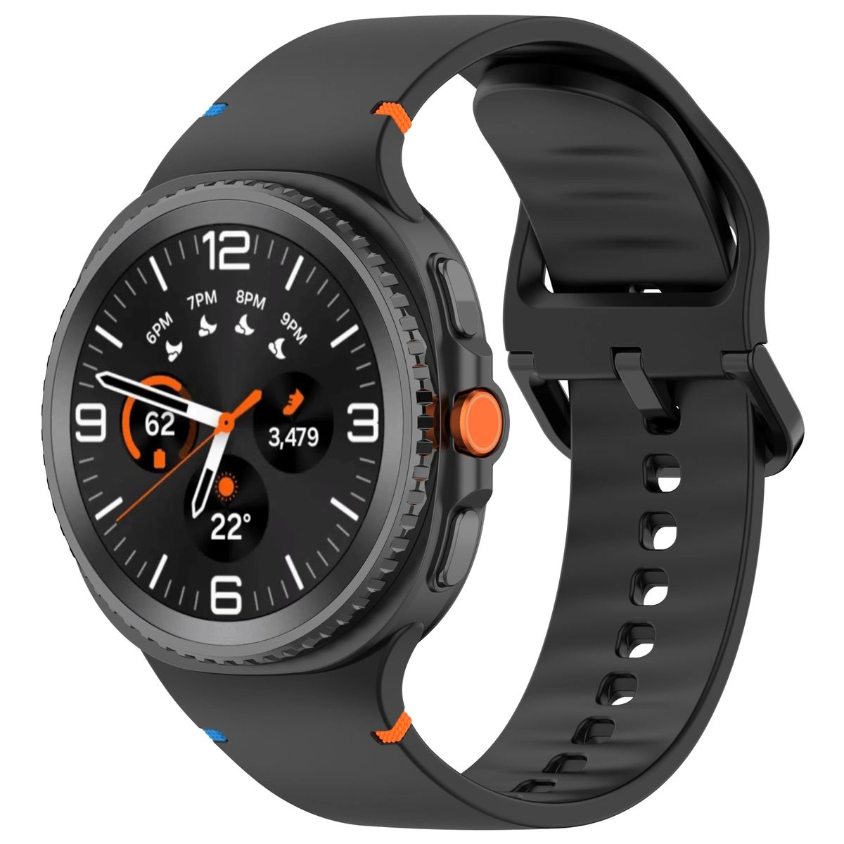Pasek Bizon Strap Watch Silicone G do Samsung Galaxy Watch 8 40 mm / 44 mm / Samsung Galaxy Watch 8 Classic 46 mm czarny
