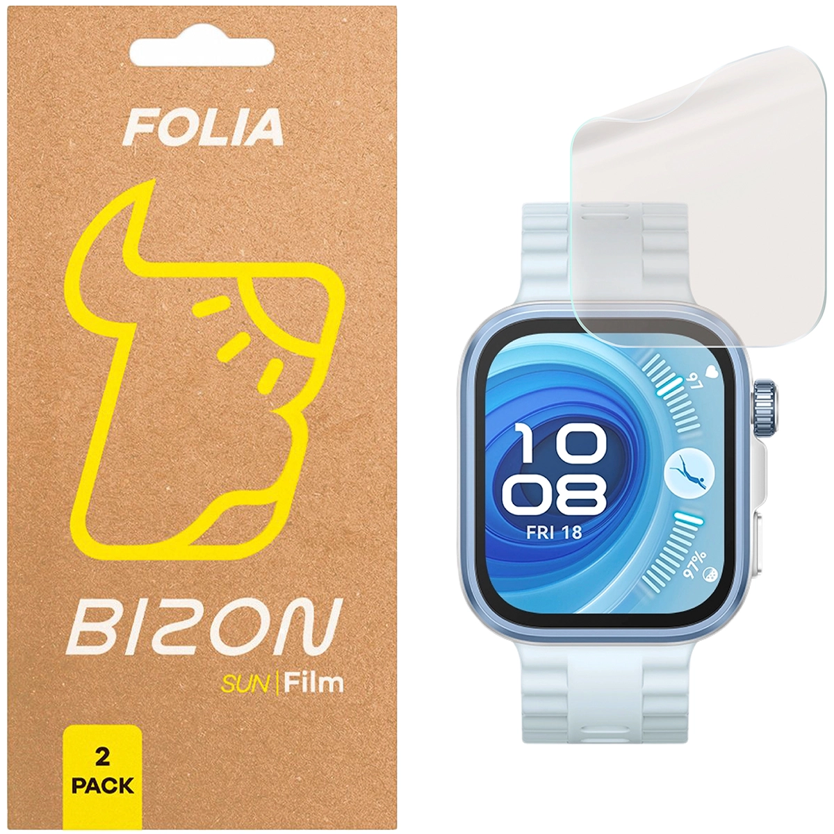 Folia ochronna Bizon matowa Film Sun do Huawei Watch Fit 4 Pro - 2 sztuki