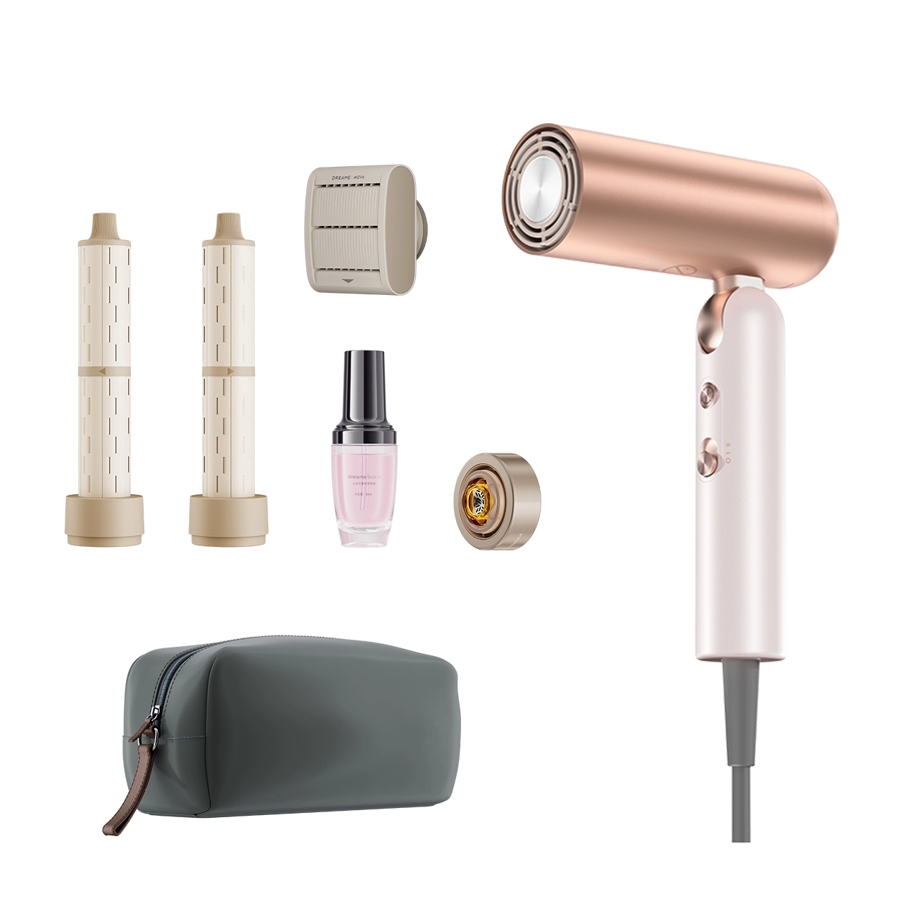 Suszarka do włosów Dreame Pocket Ultra Jonizacja Zimny nawiew 1500W 2 prędkości 4 temperatury Różowy