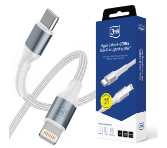 Kabel 3mk Hyper Cable N-SERIES USB-C do Lightning 1m 9V/2A 20W Biały