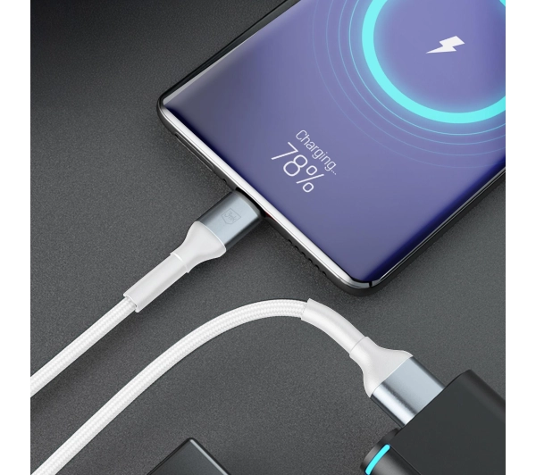 3mk Hyper Cable N-SERIES USB-A do USB-C 1m 9V/2A 18W Biały