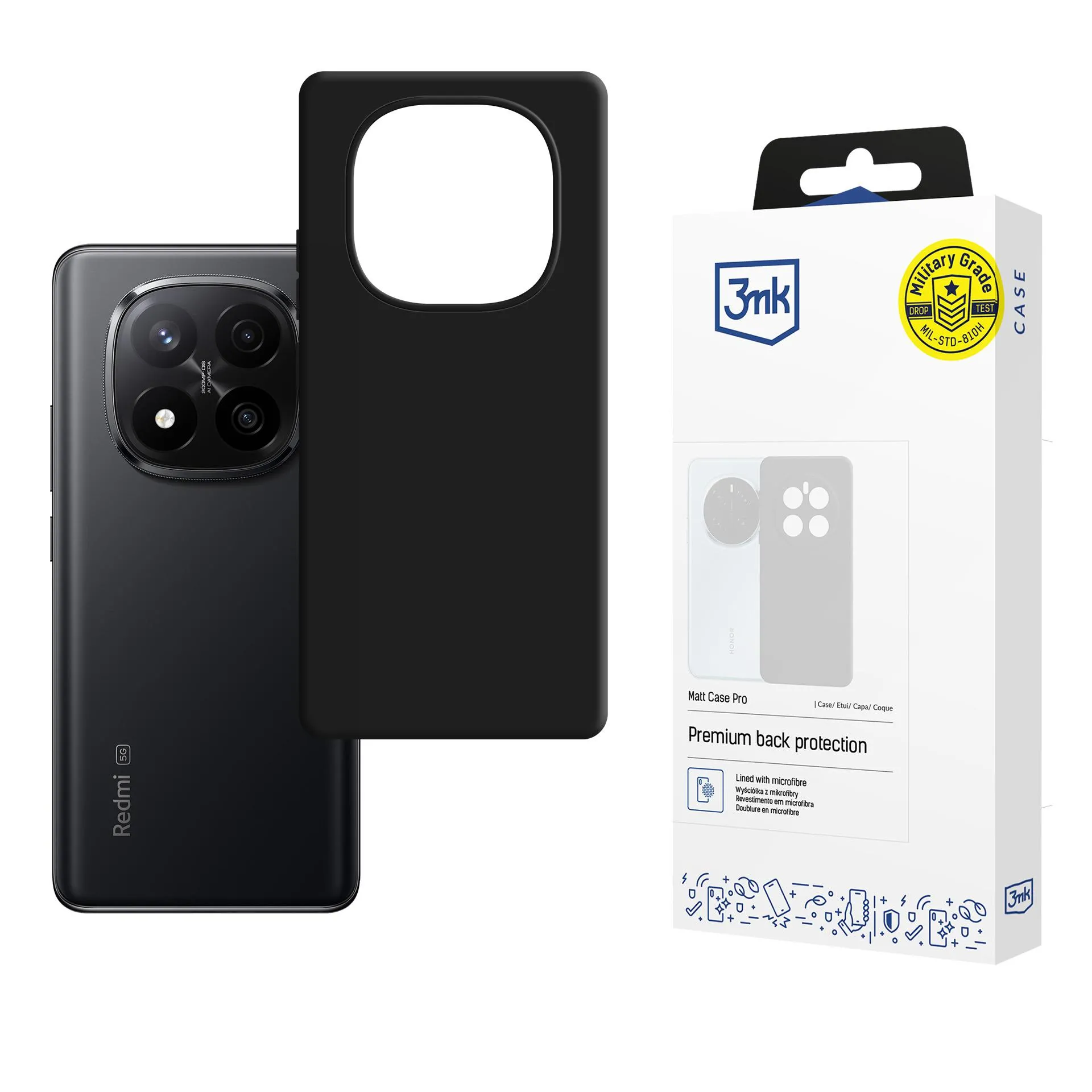 Etui 3mk Matt Case Pro do Redmi Note 15 5G Czarny