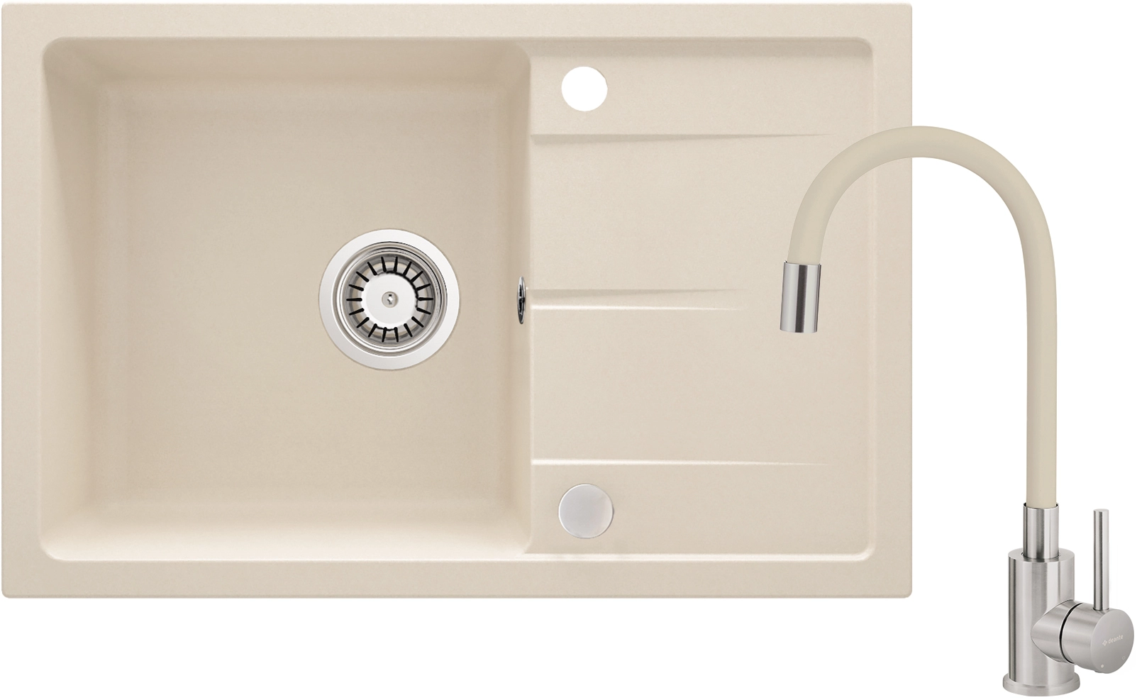 Zlewozmywak Deante ZRD5113 Beżowy + bateria BOC5720 Beżowy