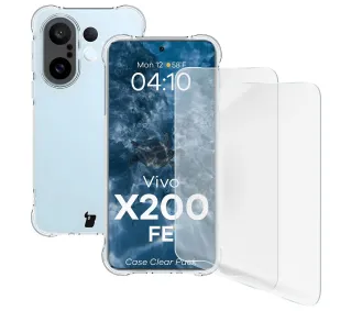 Bizon elastyczne etui Salpa + 2x szkło hartowane Clear Pack do Vivo X200 FE