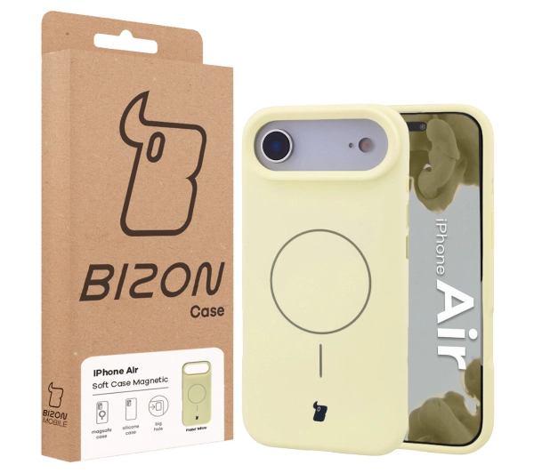 Bizon Silikonowe Soft  z MagSafe do Apple iPhone Air Jasnożółty