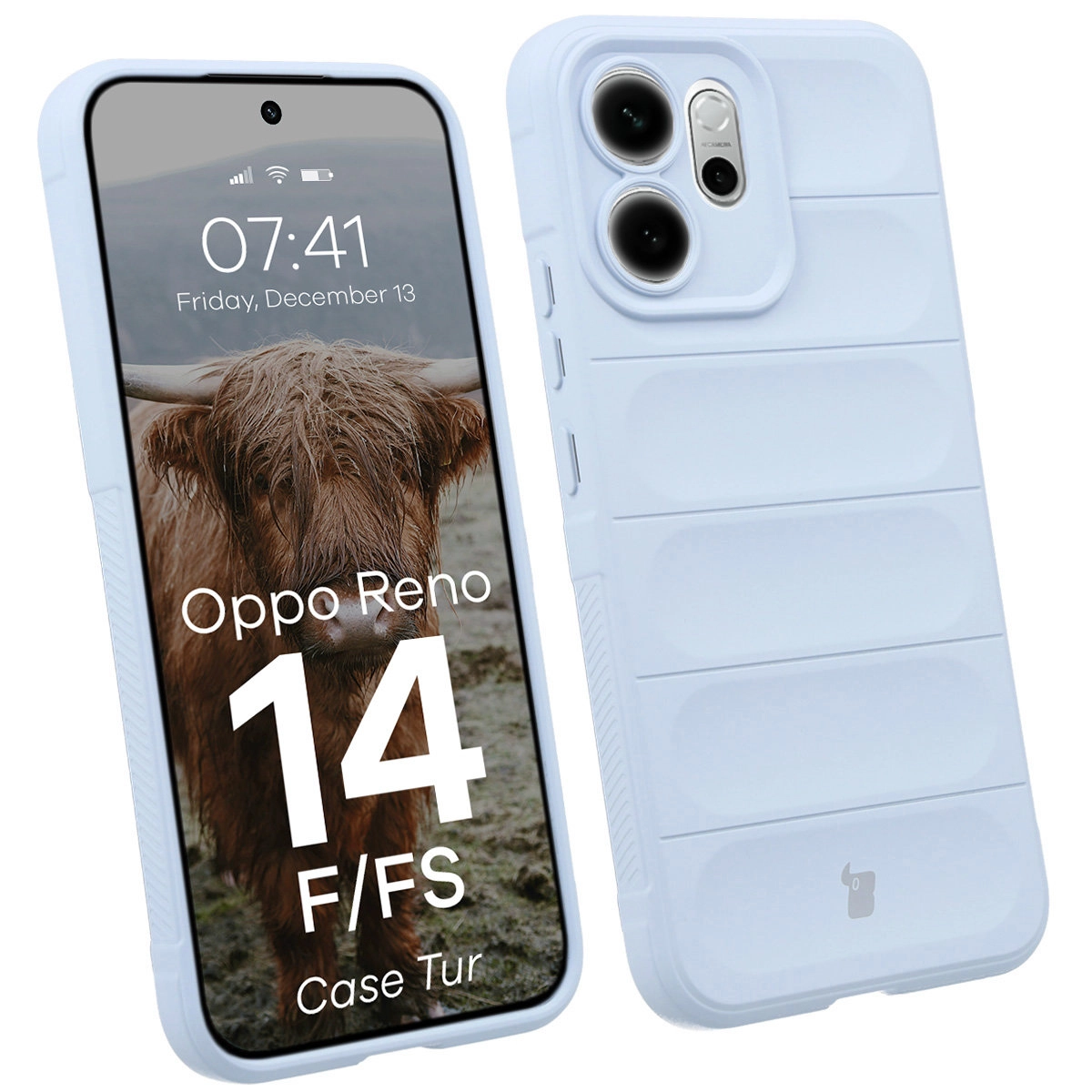 Etui Bizon Pancerne Tur do Oppo Reno 14 F / FS Niebieski