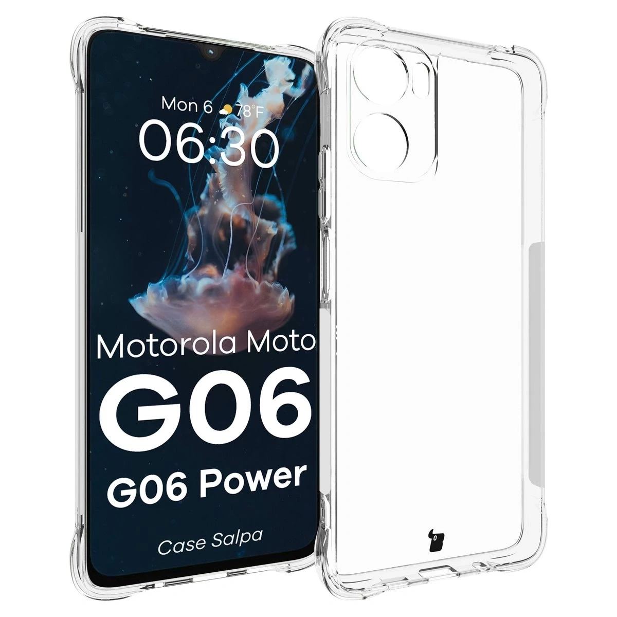 Etui Bizon Case Salpa do Motorola Moto G06 4G / G06 Power 4G Przezroczysty