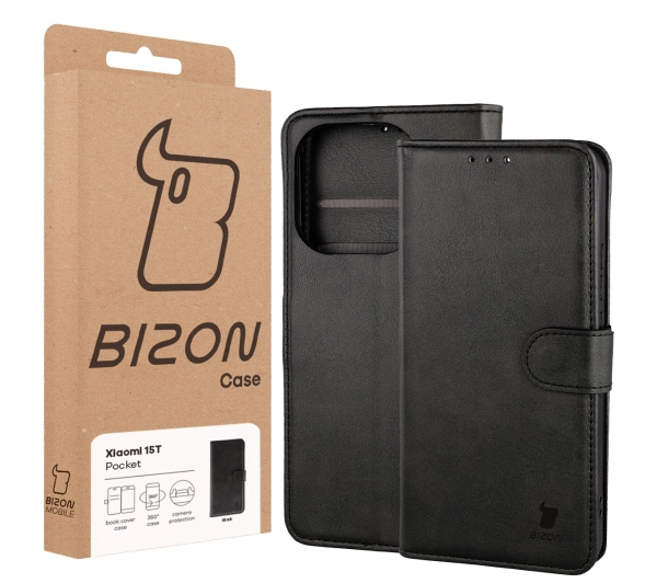 Bizon z klapką Pocket do Xiaomi 15T Czarny