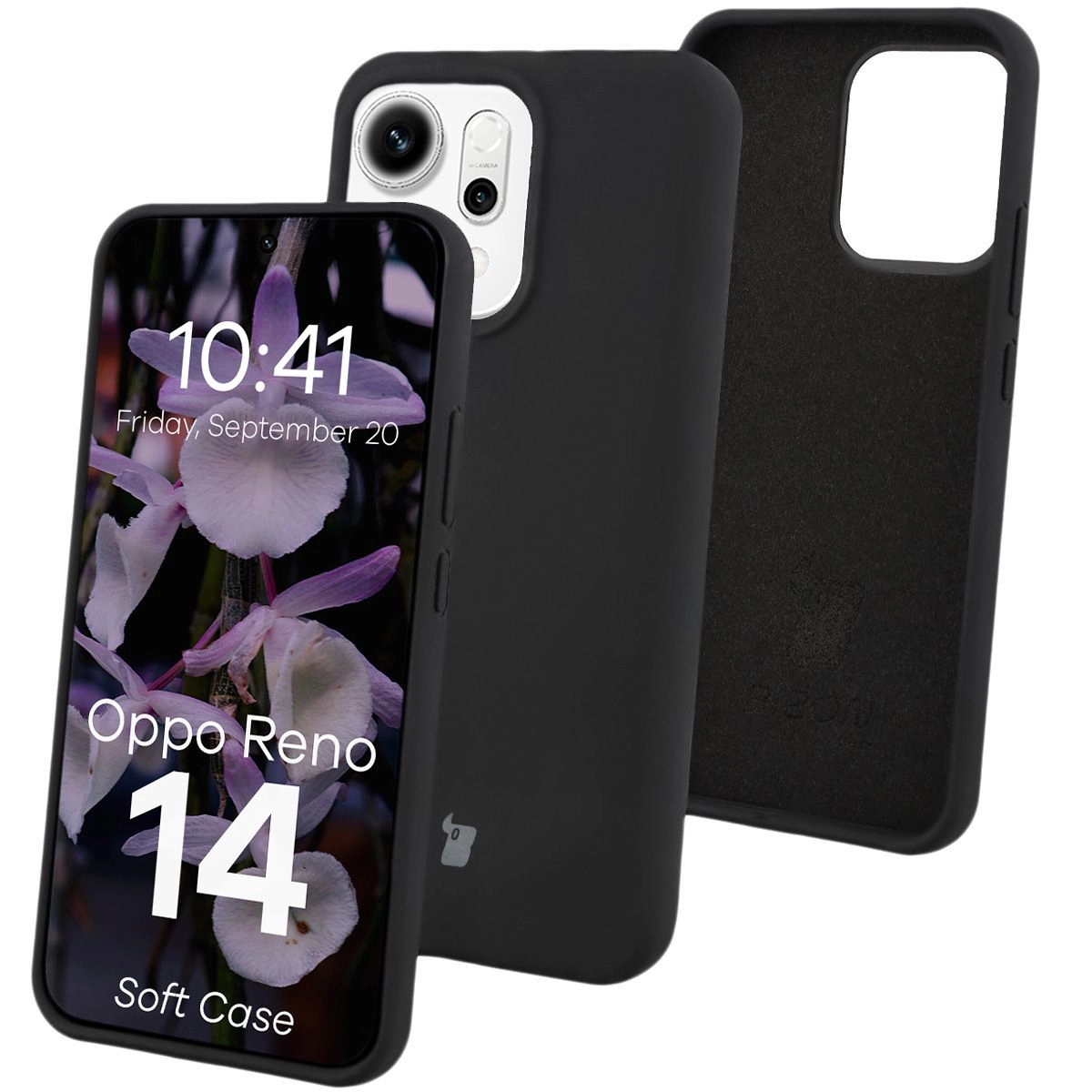 Etui Bizon Silikonowe Soft do Oppo Reno14 Czarny