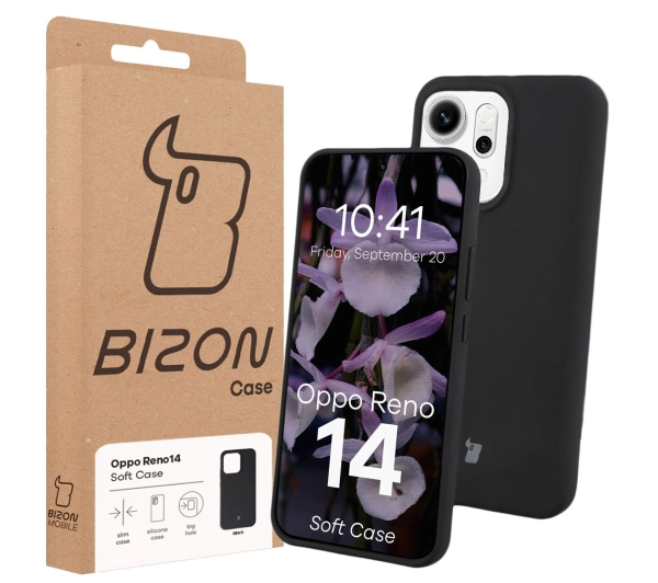 Bizon Silikonowe Soft do Oppo Reno14 Czarny