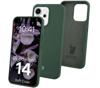 Bizon Silikonowe Soft do Oppo Reno14 Ciemnozielony