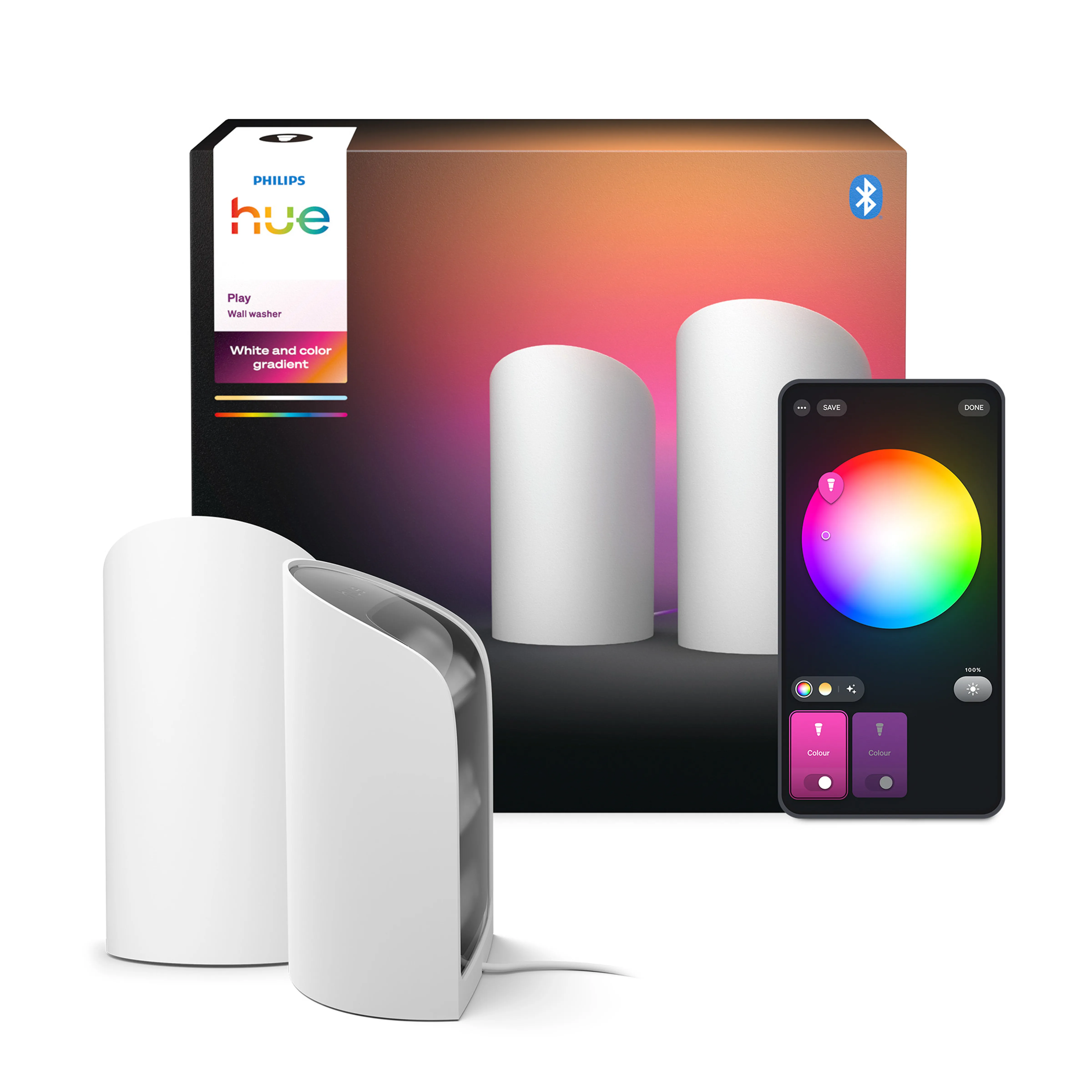 Lampa biurkowa Philips Hue Play do podświetlenia ściany Biały 2szt.