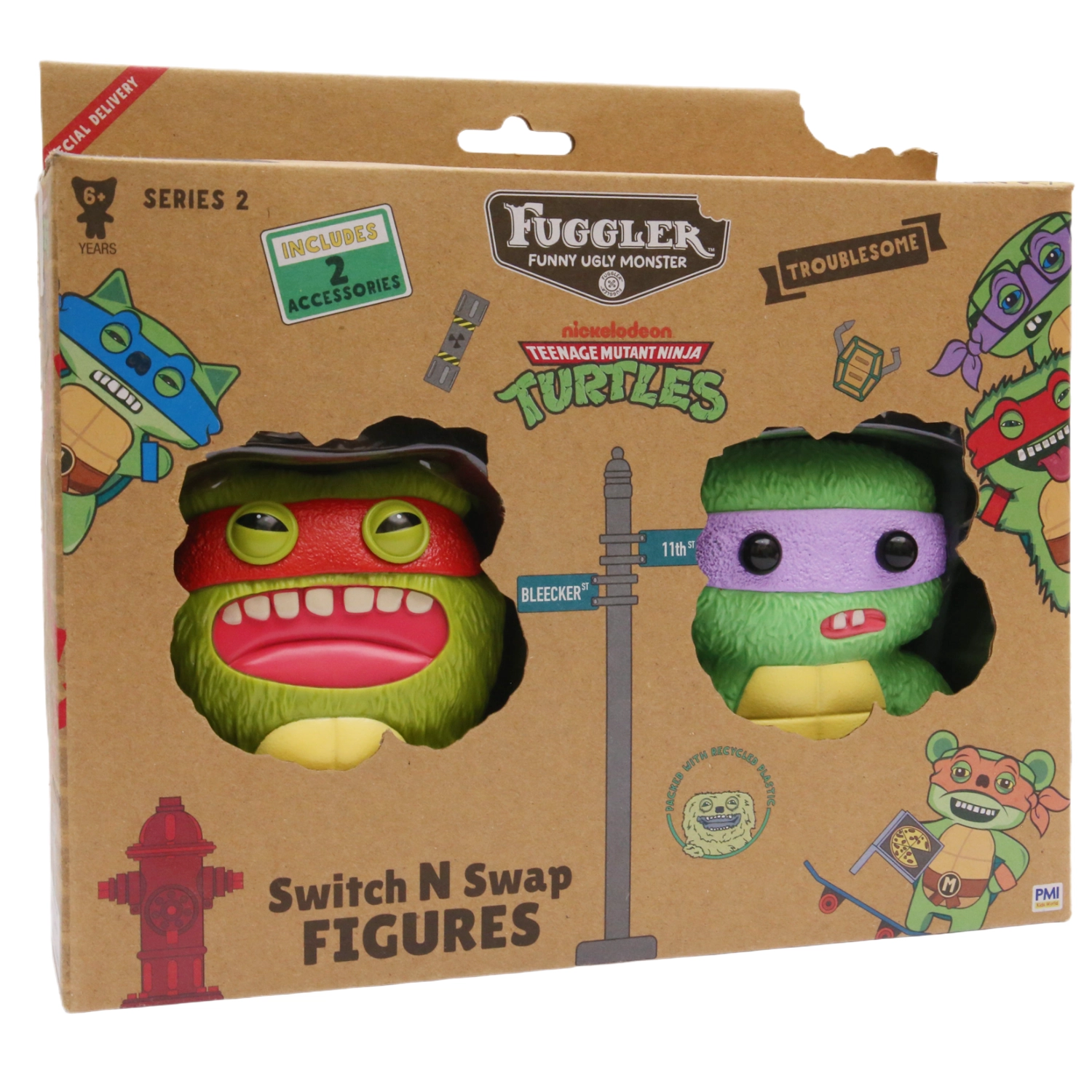 Figurka PMI Kids World Fuggler Funny Ugly Monster S2 Swap & Style Figures  - 2 Pack (Raphael & Donatello)