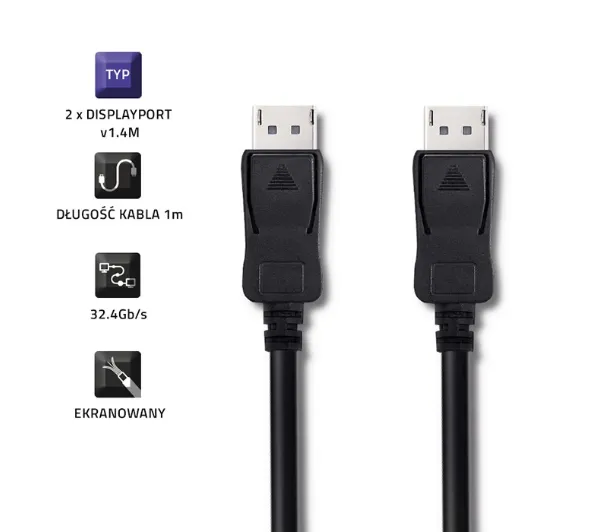 Qoltec V1.4 50585 1m Czarny