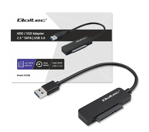 Qoltec 52268 SATA Przejściówka na dysk SSD HDD 2.5" USB 3.0