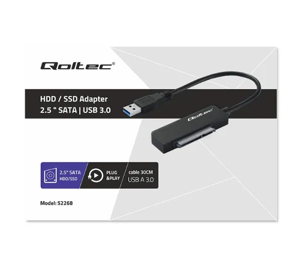 Qoltec 52268 SATA Przejściówka na dysk SSD HDD 2.5" USB 3.0