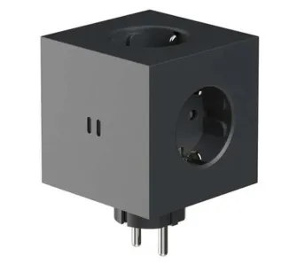 Rozgałęziacz Avolt Square 2 3 gniazda 2x USB-C Czarny