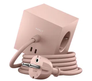 Avolt 3 gniazda 2x USB-C 3m Różowy - Kup na Raty - RRSO 0%