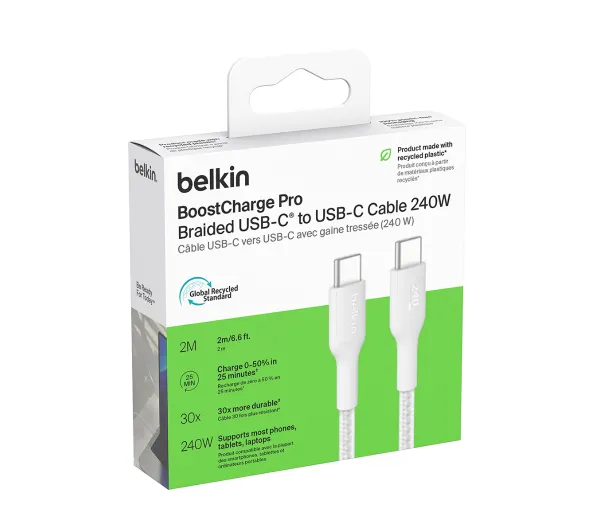 Belkin BoostCharge Pro USB-C do USB-C 240W 2m Biały
