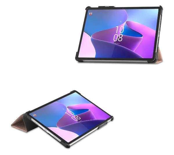 Bizon Case Tab Croc z klapką do Lenovo Xiaoxin Pad Pro 2022 / P11 Pro Gen 2 Różowozłoty