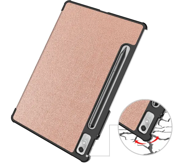 Bizon Case Tab Croc z klapką do Lenovo Xiaoxin Pad Pro 2022 / P11 Pro Gen 2 Różowozłoty