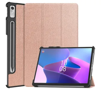 Etui na tablet Bizon Case Tab Croc z klapką do Lenovo Xiaoxin Pad Pro 2022 / P11 Pro Gen 2 Różowozłoty