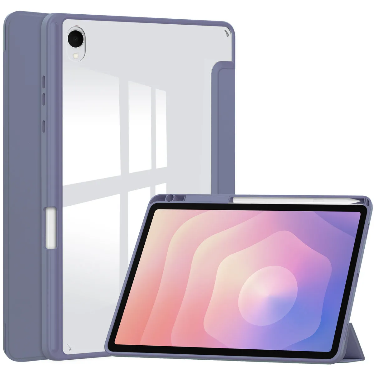 Etui na tablet Bizon Case Tab Clear Matt z klapką do Samsung Galaxy Tab S11 Lawendowy