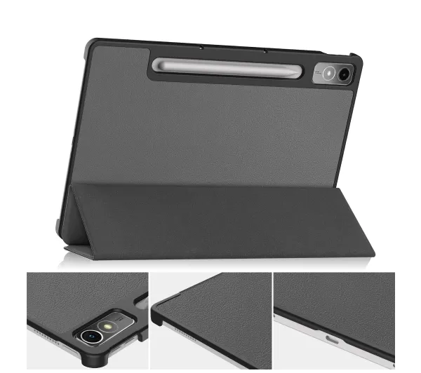 Bizon Case Tab Croc z klapką do Lenovo Tab P12 Szary