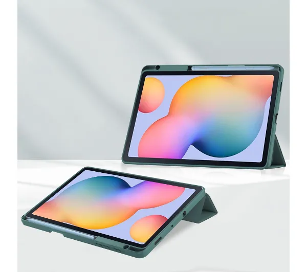 Bizon Case Tab Clear Matt z klapką do Samsung Galaxy Tab S6 Lite 2024/2022/2020 Ciemnozielony