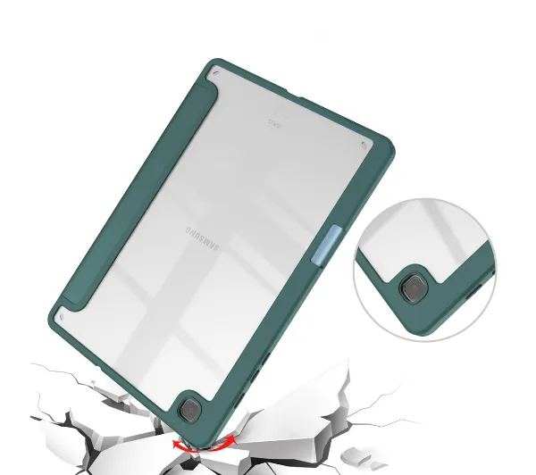 Bizon Case Tab Clear Matt z klapką do Samsung Galaxy Tab S6 Lite 2024/2022/2020 Ciemnozielony