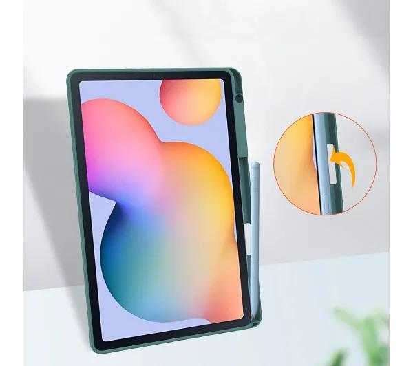 Bizon Case Tab Clear Matt z klapką do Samsung Galaxy Tab S6 Lite 2024/2022/2020 Ciemnozielony