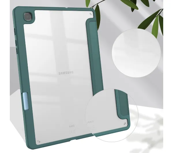 Bizon Case Tab Clear Matt z klapką do Samsung Galaxy Tab S6 Lite 2024/2022/2020 Ciemnozielony