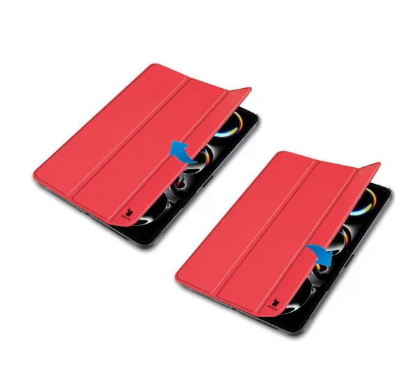 Bizon Case Tab Croc z klapką do iPad Pro 11" 2025 / 2024 Czerwony