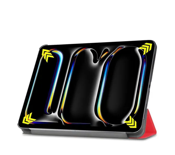 Bizon Case Tab Croc z klapką do iPad Pro 11" 2025 / 2024 Czerwony